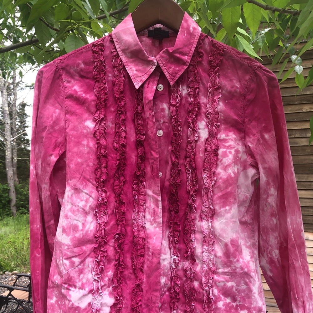 GANT Ruffle Front Button Down